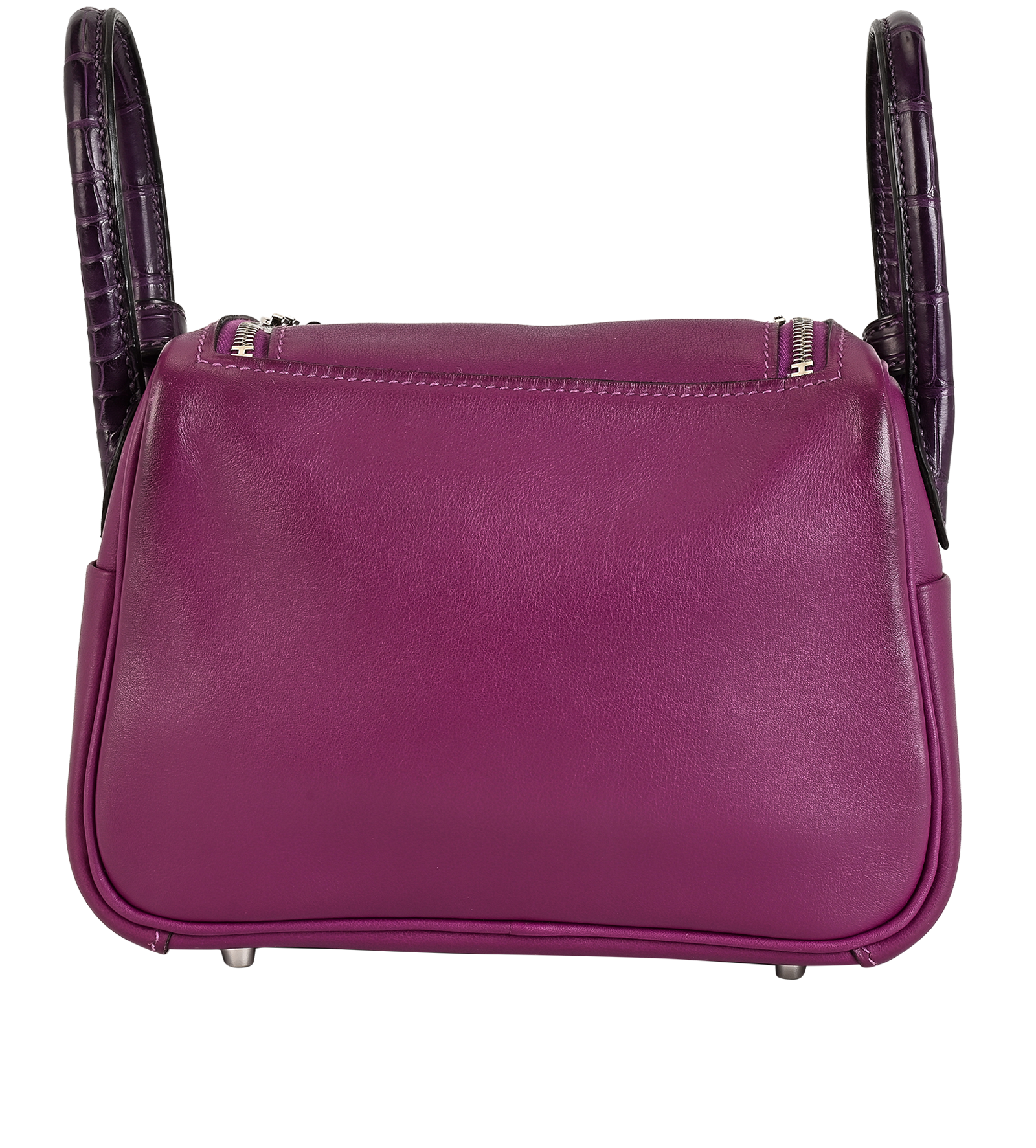 Mini Touch Lindy 20 In Swift/Alligator Anemone, &pound;8,500, Handbags, Purple, Leather, Back view